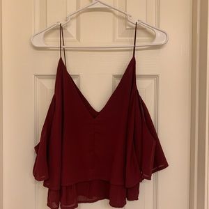 Tobi cold shoulder flowy top